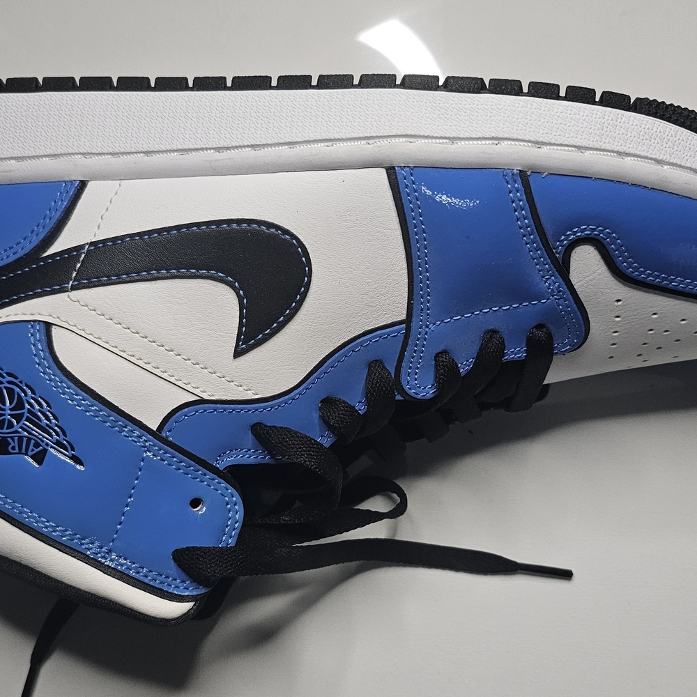 New Nike Air Jordan -Patent Leather Blue and White DD6834-402 No Box - Picture 5 of 13